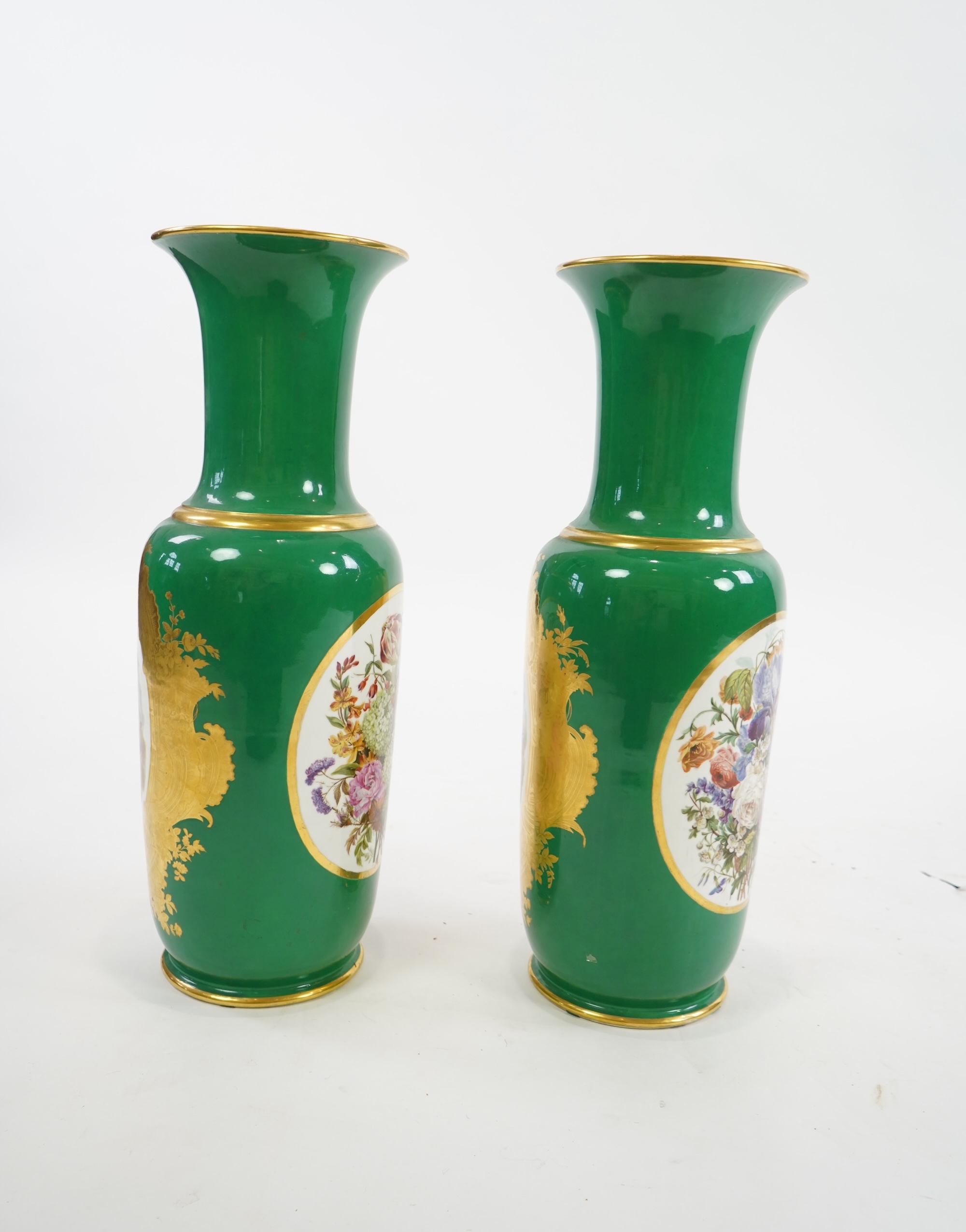 A pair of large Paris porcelain vases, late 19th century